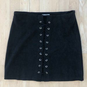 LF / Seek the Label Faux Suede Lace Up Mini Skirt